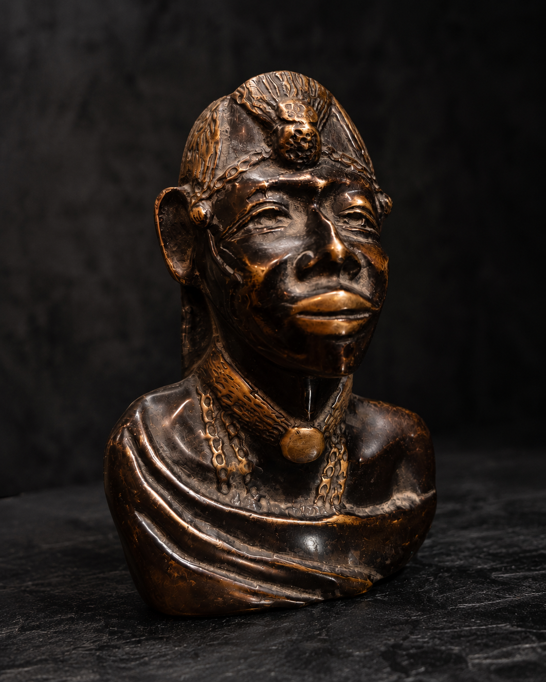 Antique African Statue Head – Bronze Handmade