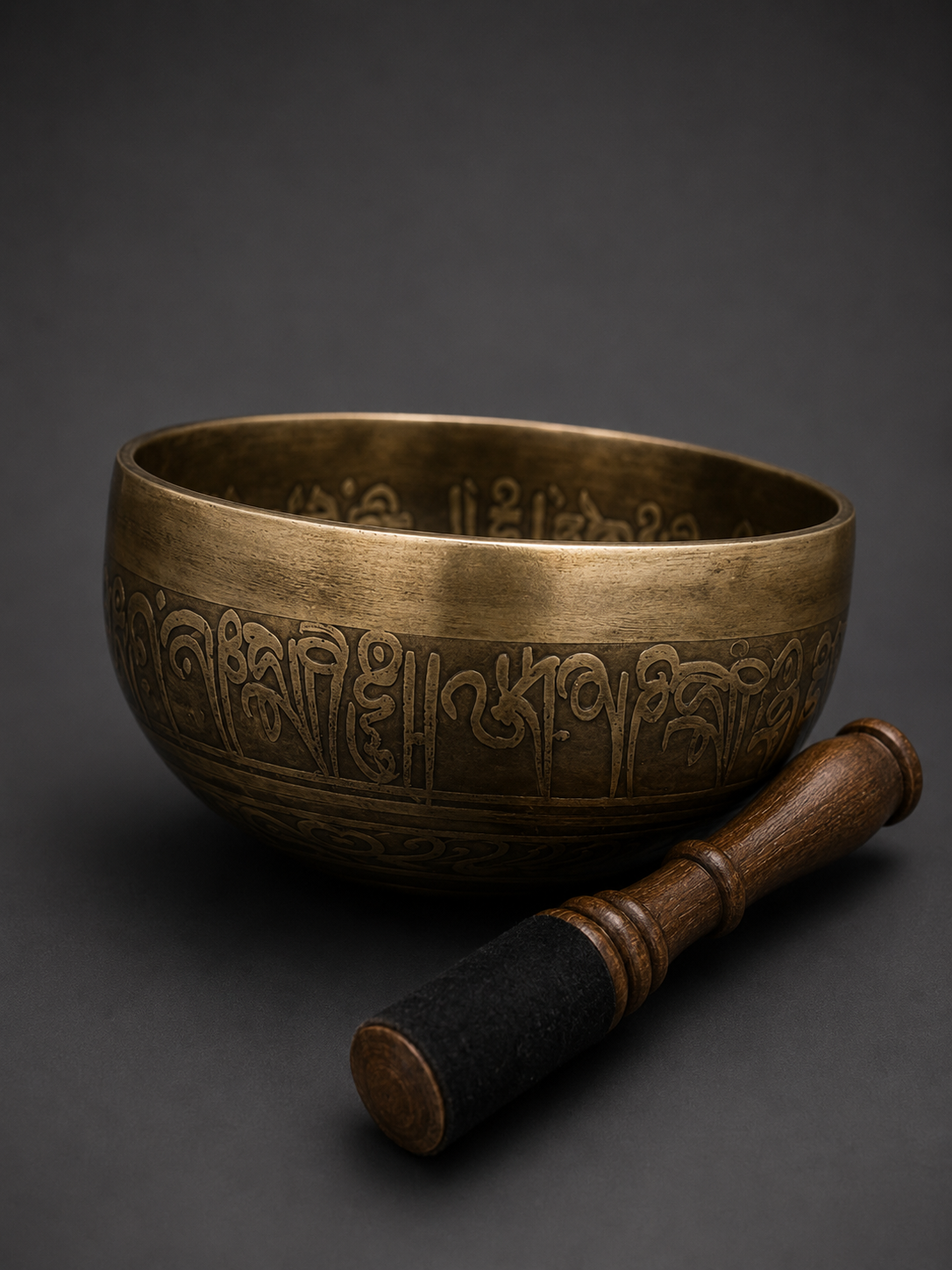 Handmade 5-Inch Buddha Singing Bowl with Om Mani Padme Hum Mantra