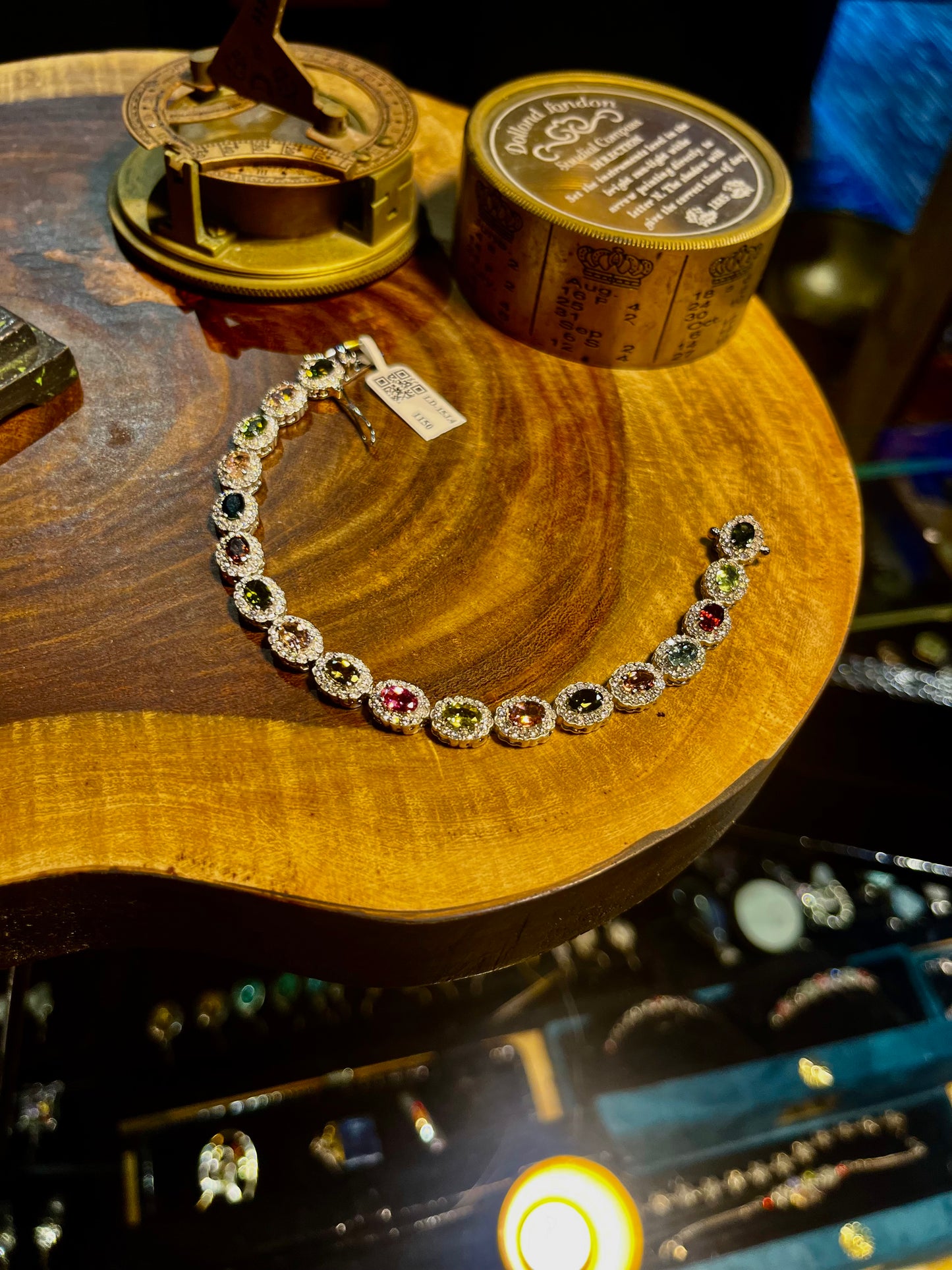 Exquisites Mehrfarbiges Turmalin- und Himalaya-Kristall-Armband – Massives 925er Silber mit Platinbeschichtung