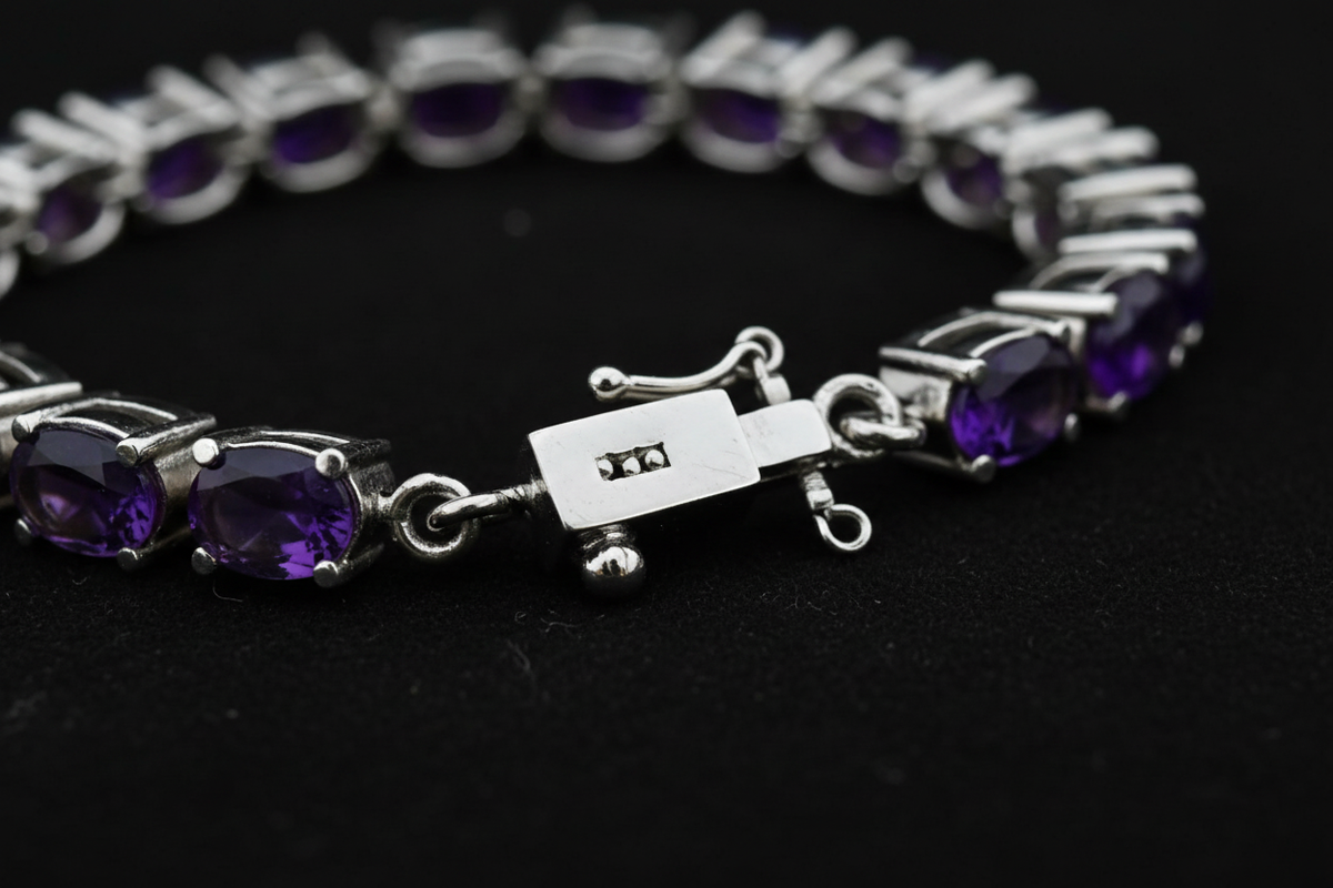 Amethyst Bracelet Clasp Detail