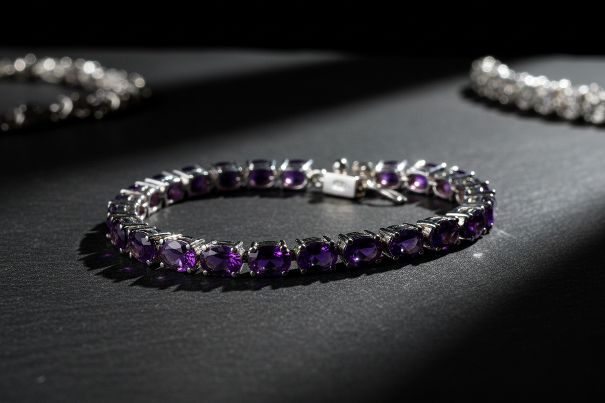 Amethyst Tennis Bracelet - Front View