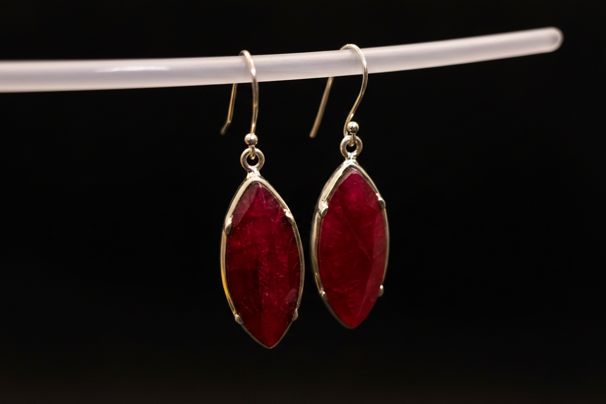 Natural Ruby Earrings - Detail