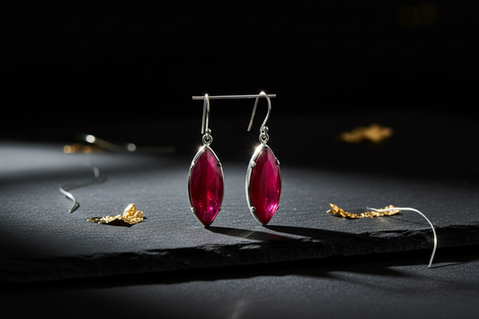 Natural Ruby Earrings - Front View