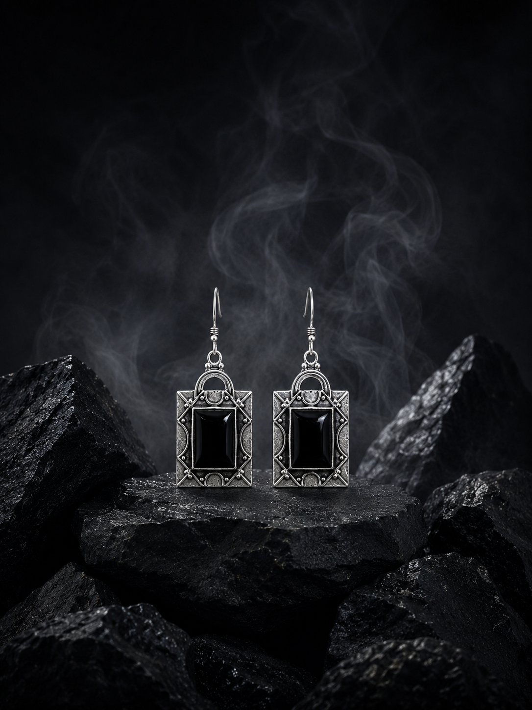 🌟Elegante Ohrringe aus schwarzem Onyx in 925er Silberfiligran – Schutz & Selbstvertrauen