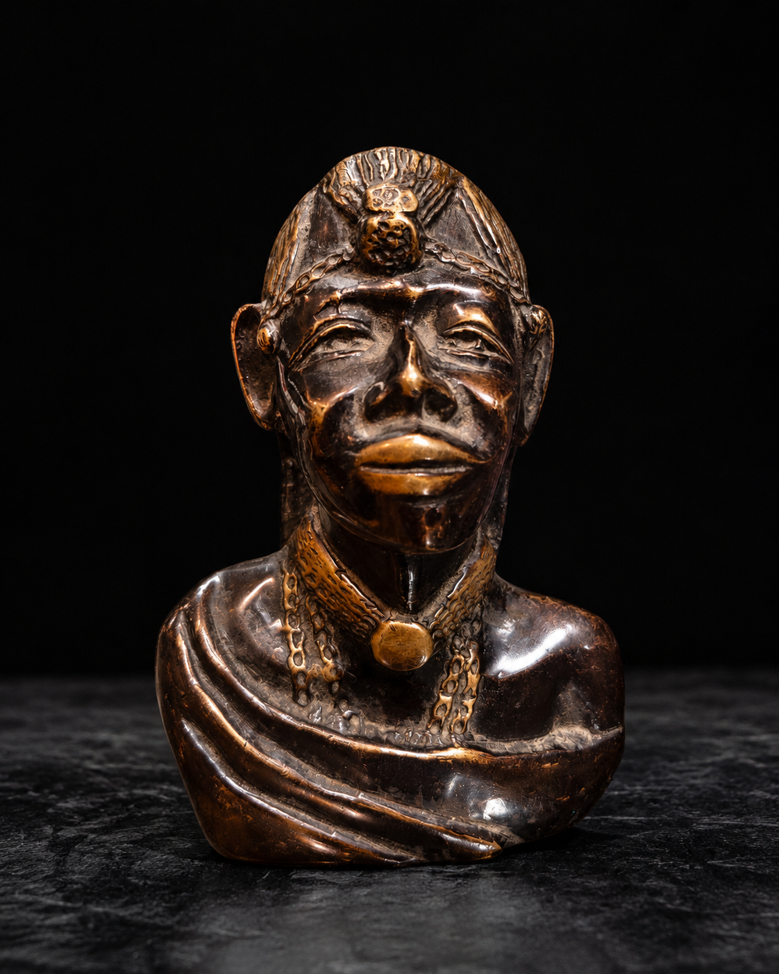 Antique African Statue Head – Bronze Handmade