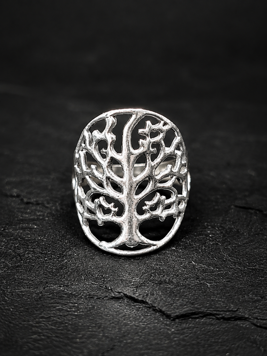 Tree of Life Ring – Silver Hand Carved