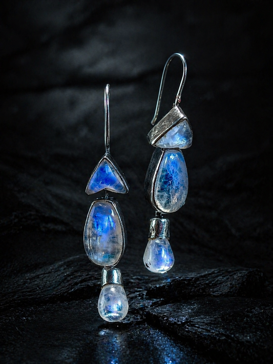 Rainbow Moonstone Silver Earrings: A Harmonious Blend of Beauty and Healing Energy