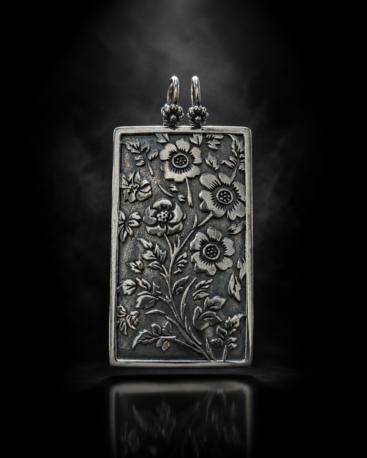 Rose Filigree Pendant – 92.5 Silver
