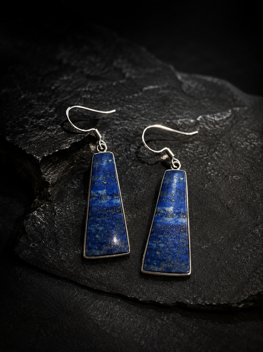 Lapis Lazuli Earrings in 92.5 Silver