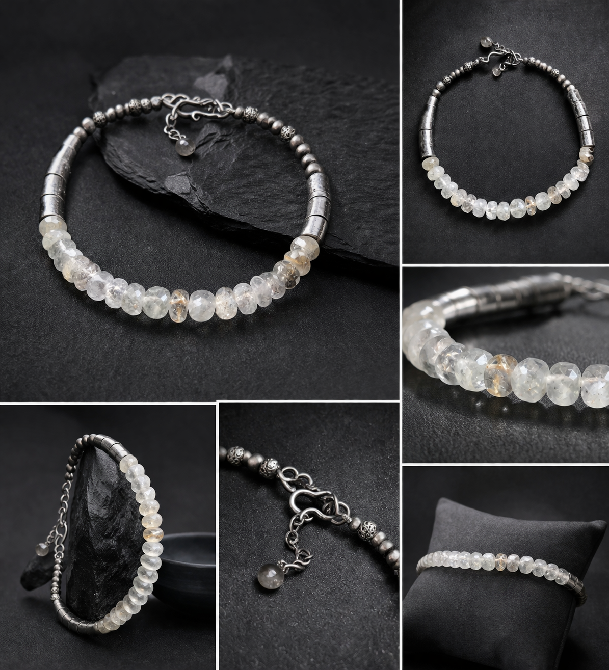 Elegante handgemachte Armbänder aus 925er Sterlingsilber mit Kristallen