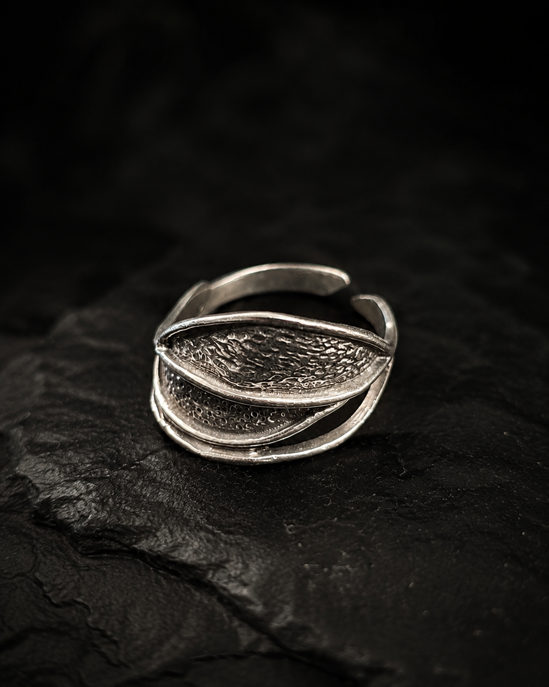 Silver Leaf Ring – Handcrafted Sterling Silver