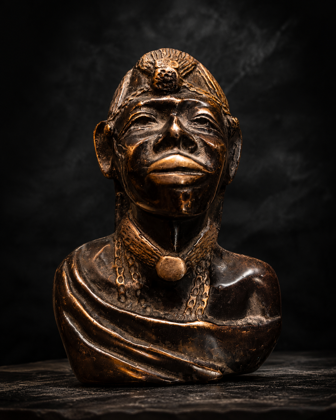 Antique African Statue Head – Bronze Handmade
