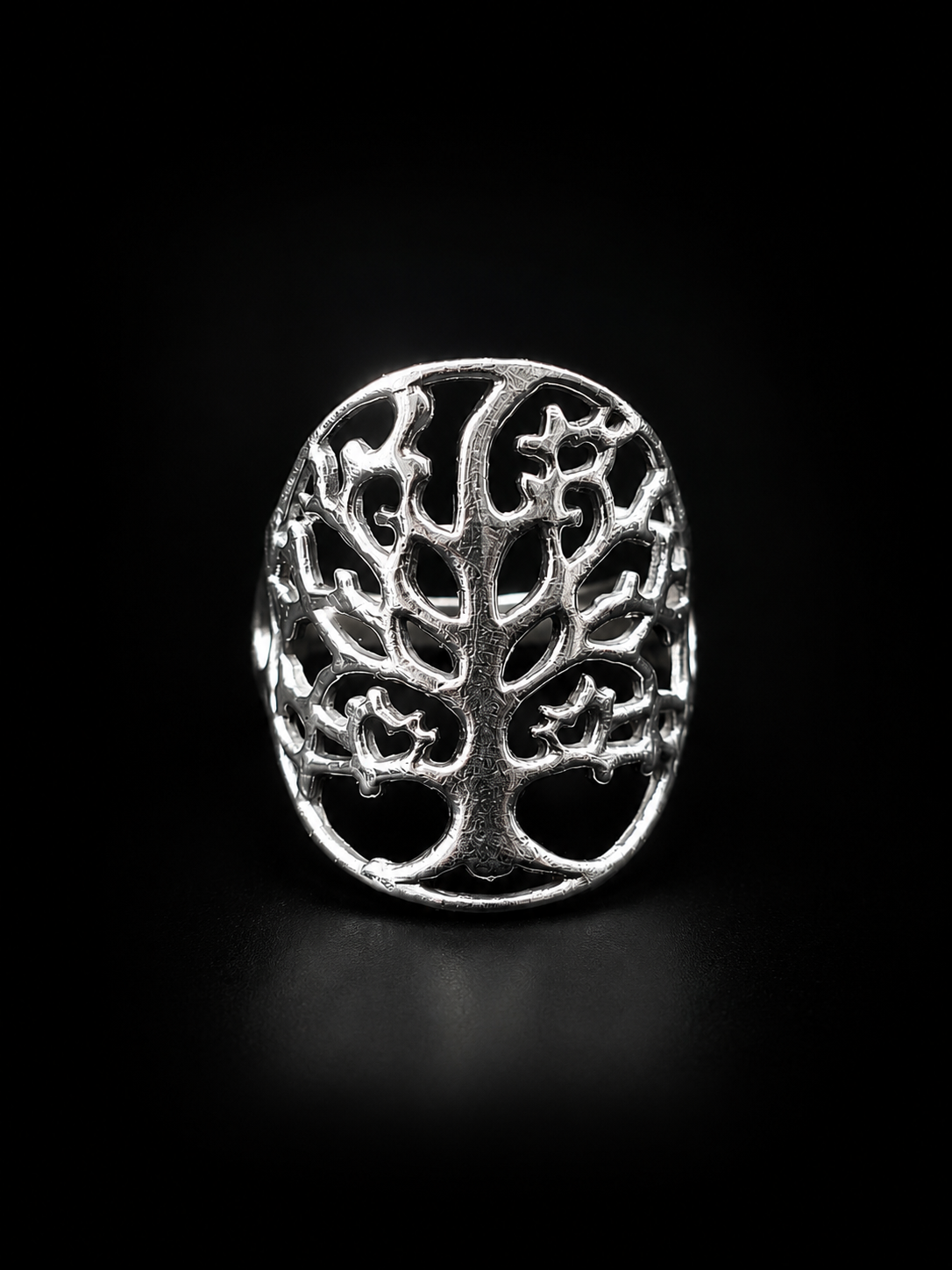 Tree of Life Ring – Silver Hand Carved