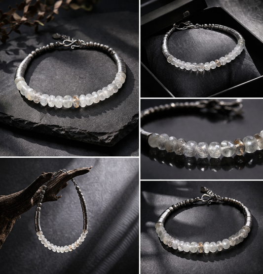 Elegant Handmade 92.5 Sterling Silver Crystal Bracelets
