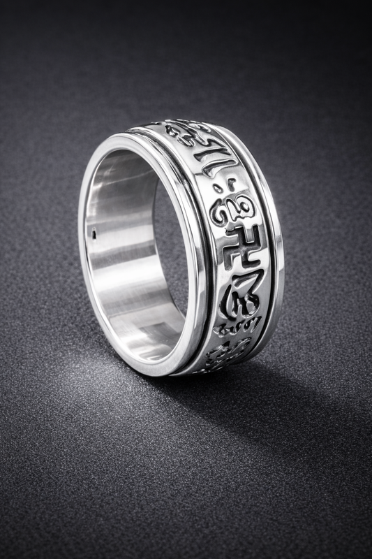 Mantra Ring - Yoga Meditation Ring for Manifestations and Energy Elevation in 92.5 Silver